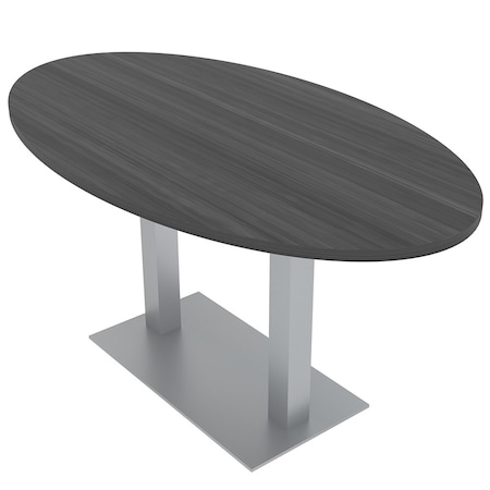 Skutchi Designs 33.5 in W, 59.5 in L, 29 in H, Engineered Wood Top, Grey HAR-OVL-34x60-DOU-ASIANNIGHT